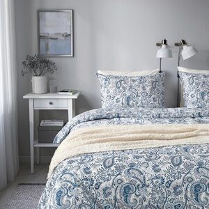 Paisley Blue and White Duvet Set